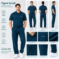 Unisex Polo Scrub - Petrol blue