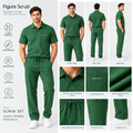 Unisex Polo Scrub - Forest Green