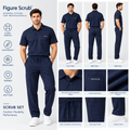 Unisex Polo Scrub - Navy