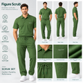 Unisex Polo Scrub - Olive Green